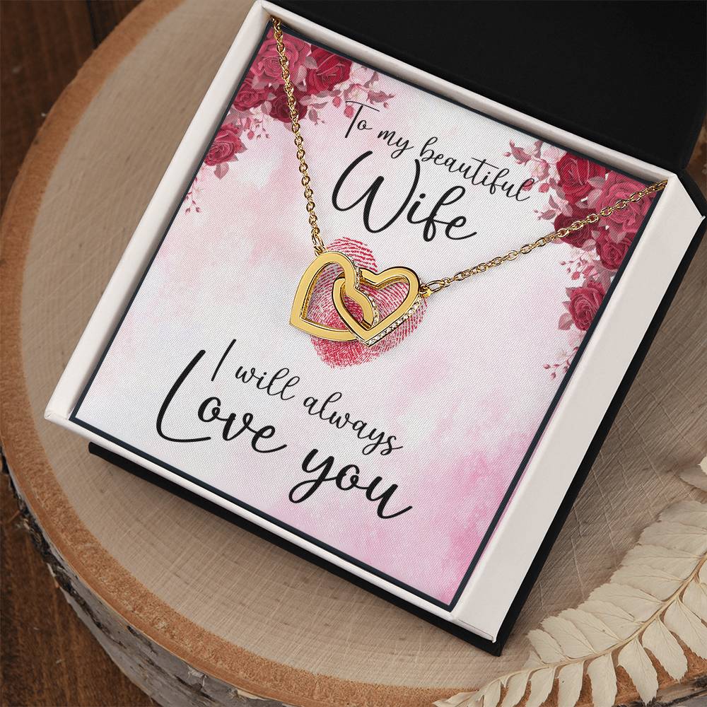 To My Wife Necklace - Anniversary Gift For Wife Birthday Gift For Wife Gift For Wife Necklace For Wife Gift For Wife Birthday Interlocking Hearts Necklace