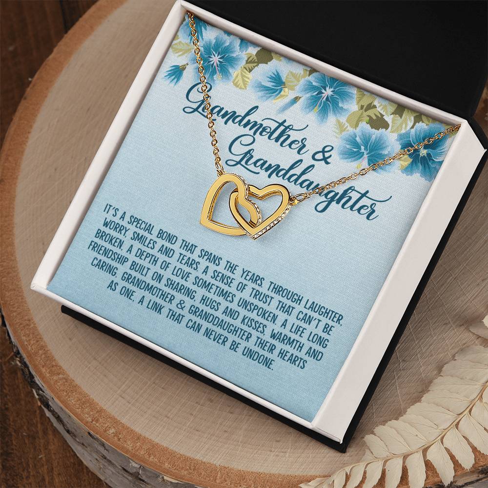 Grandmother & Granddaughter Their Hearts As One Interlocking Hearts Necklace