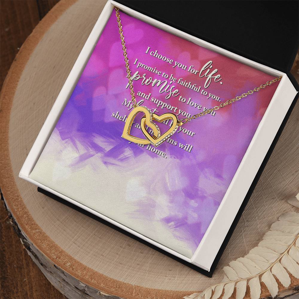 I Choose You For Life - Interlocking Heart Necklace Interlocking Hearts Necklace