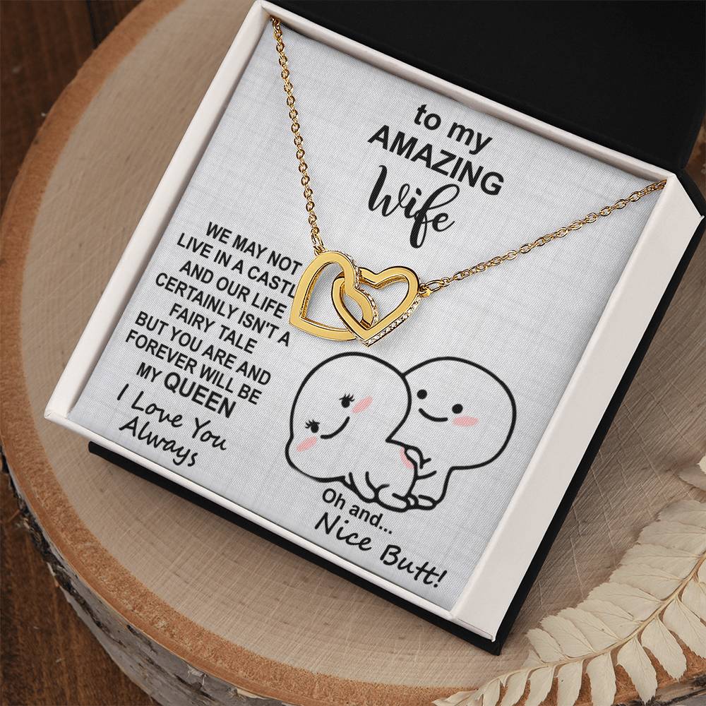 Oh And Nice Butt Double Heart Wife Necklace Interlocking Hearts Necklace