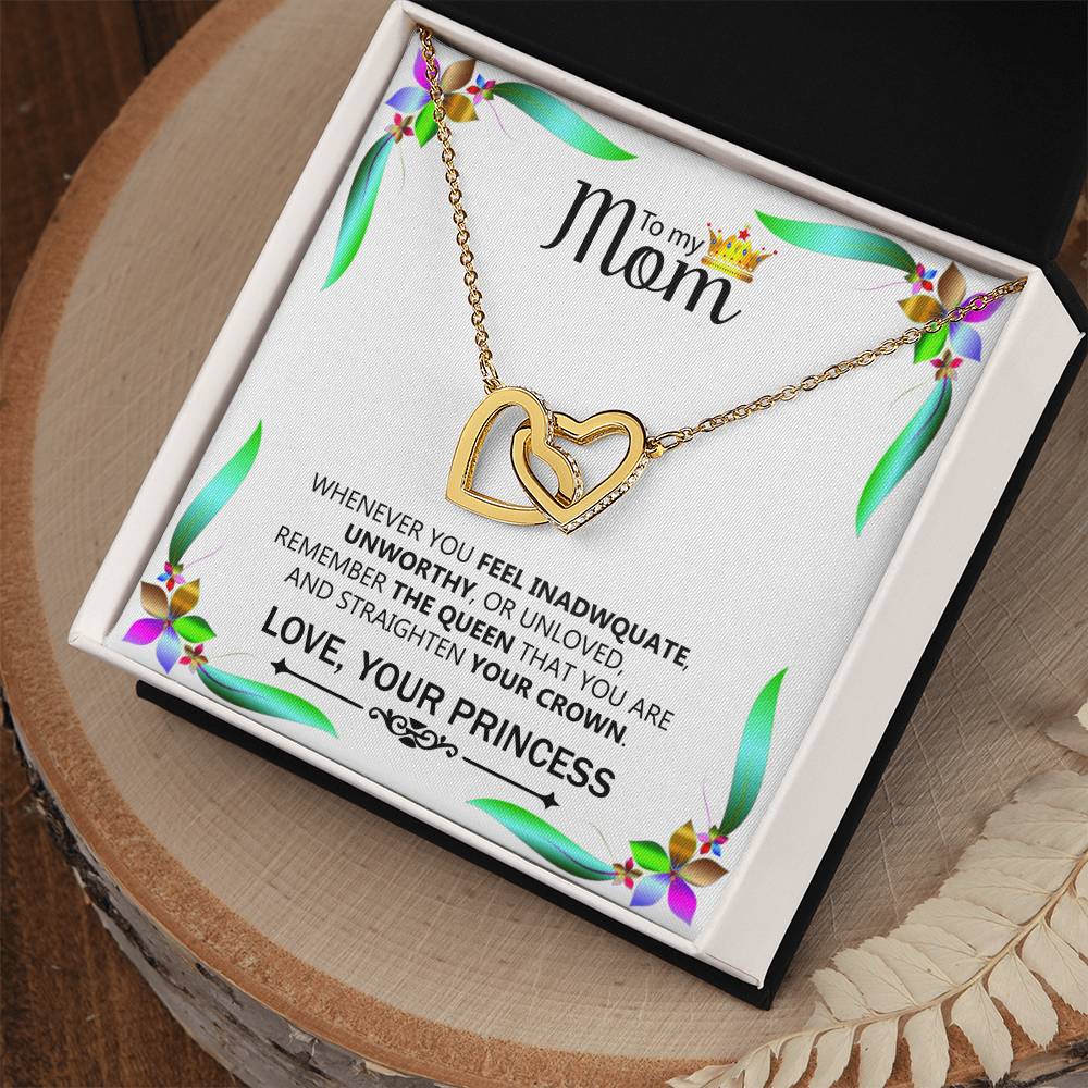 To My Mom Double Hearts Beautyfull Necklace Gift For Mom Mom Gift From Daughter. Interlocking Hearts Necklace
