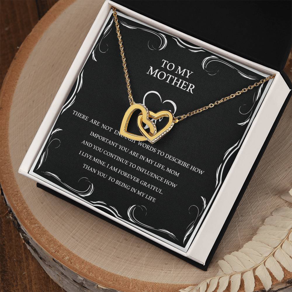 To My Mother - Two Hearts Interlocking Hearts Necklace