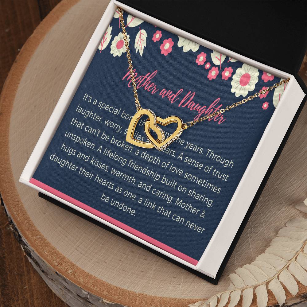 Mother And Daughter Necklace Set Mothers Day Gift Matching Mother Daughter Necklaces Wedding Gift Birthday 14Kt Gold Filled Rose Silver Interlocking Hearts Necklace