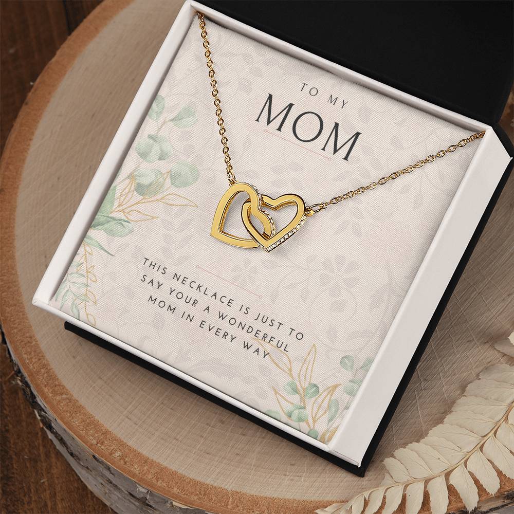 To My Mom Interlocked Heart Necklace Interlocking Hearts Necklace