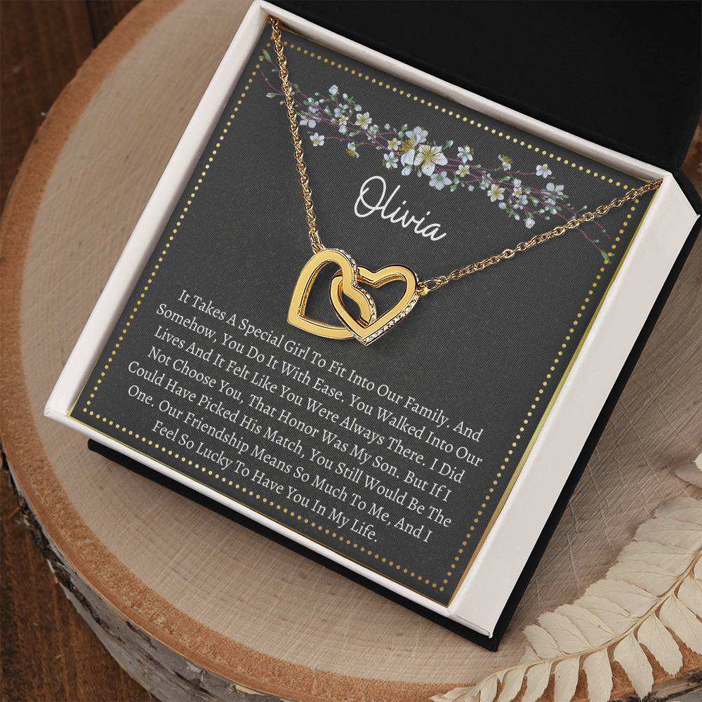 Interlocking Necklace Son'S Girlfriend Interlocking Hearts Necklace