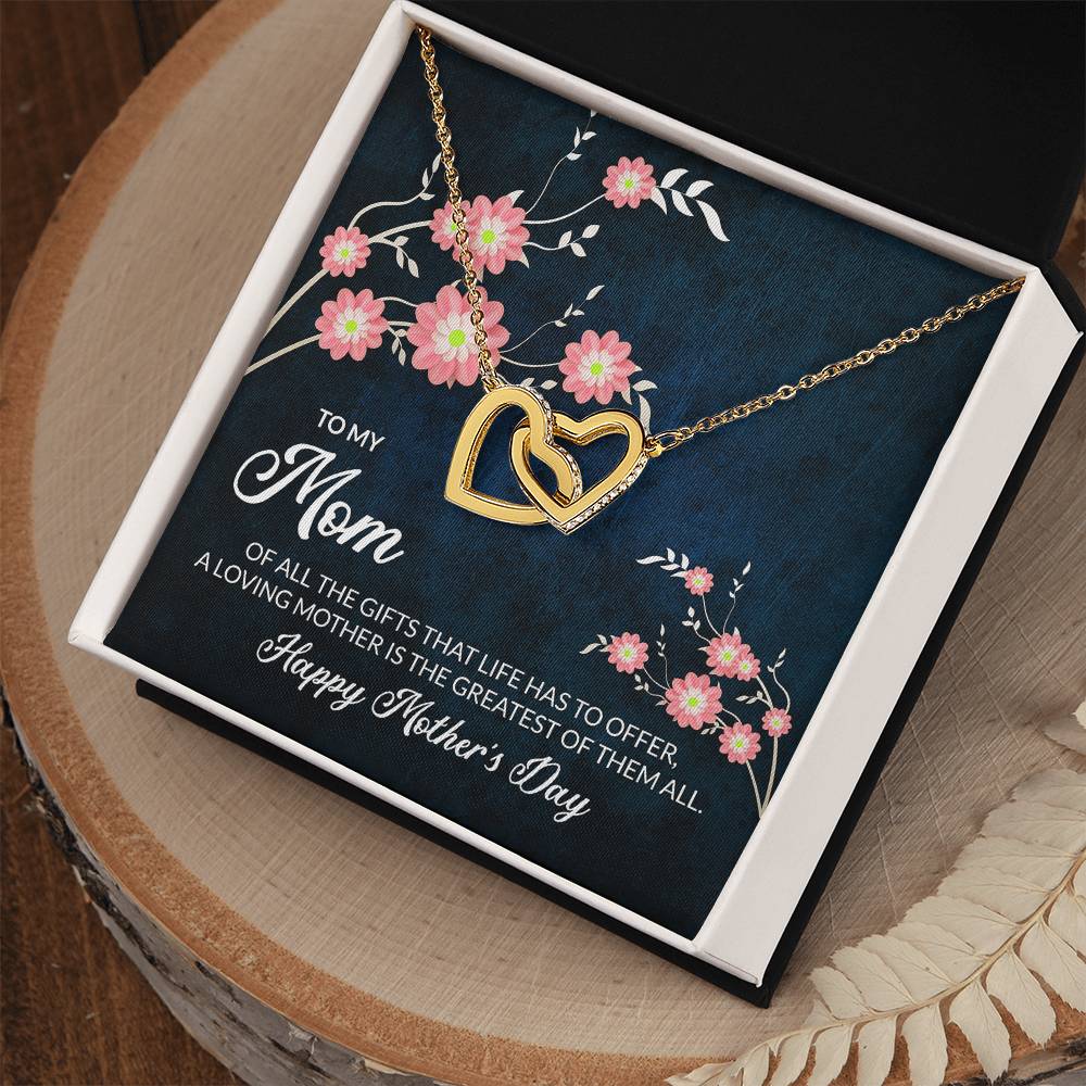 To My Mom - Interlocking Hearts Necklace