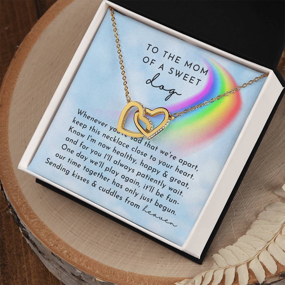 Dog Memorial Interlocking Hearts Necklace Day Rainbow Remembrance