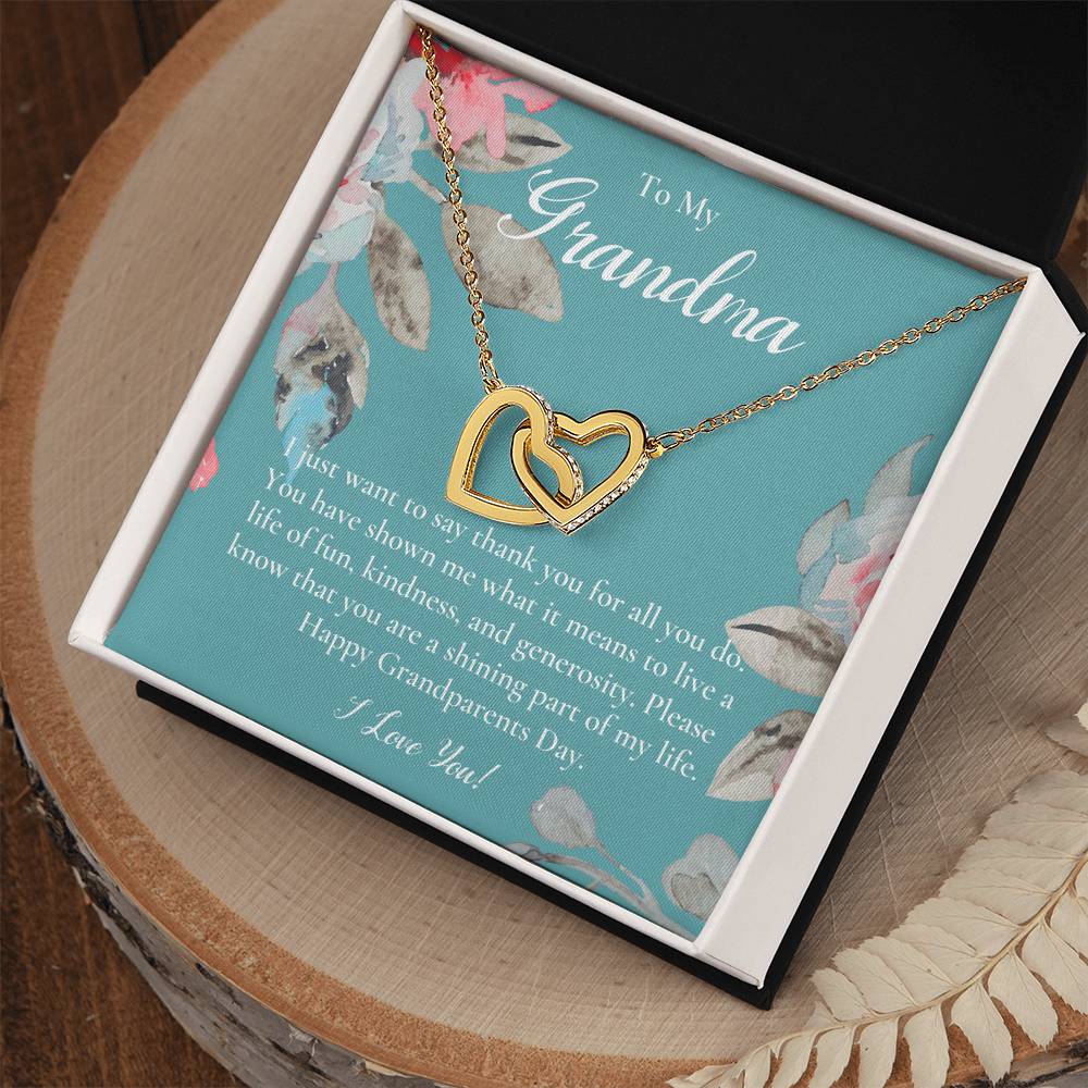 Gift For Grandma Necklace Grandmother Birthday Gift From Granddaughtergrandson To My Grandma Necklace Gift Grandmother Gift Grandparents Day Gift Interlocking Hearts Necklace