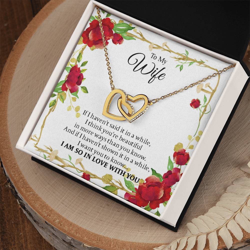 To My Wife - I Am So In Love With You - Forever Love Necklace Interlocking Hearts Necklace