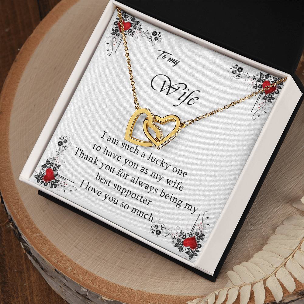 To My Wife Love You So Much Interlocking Hearts Necklace