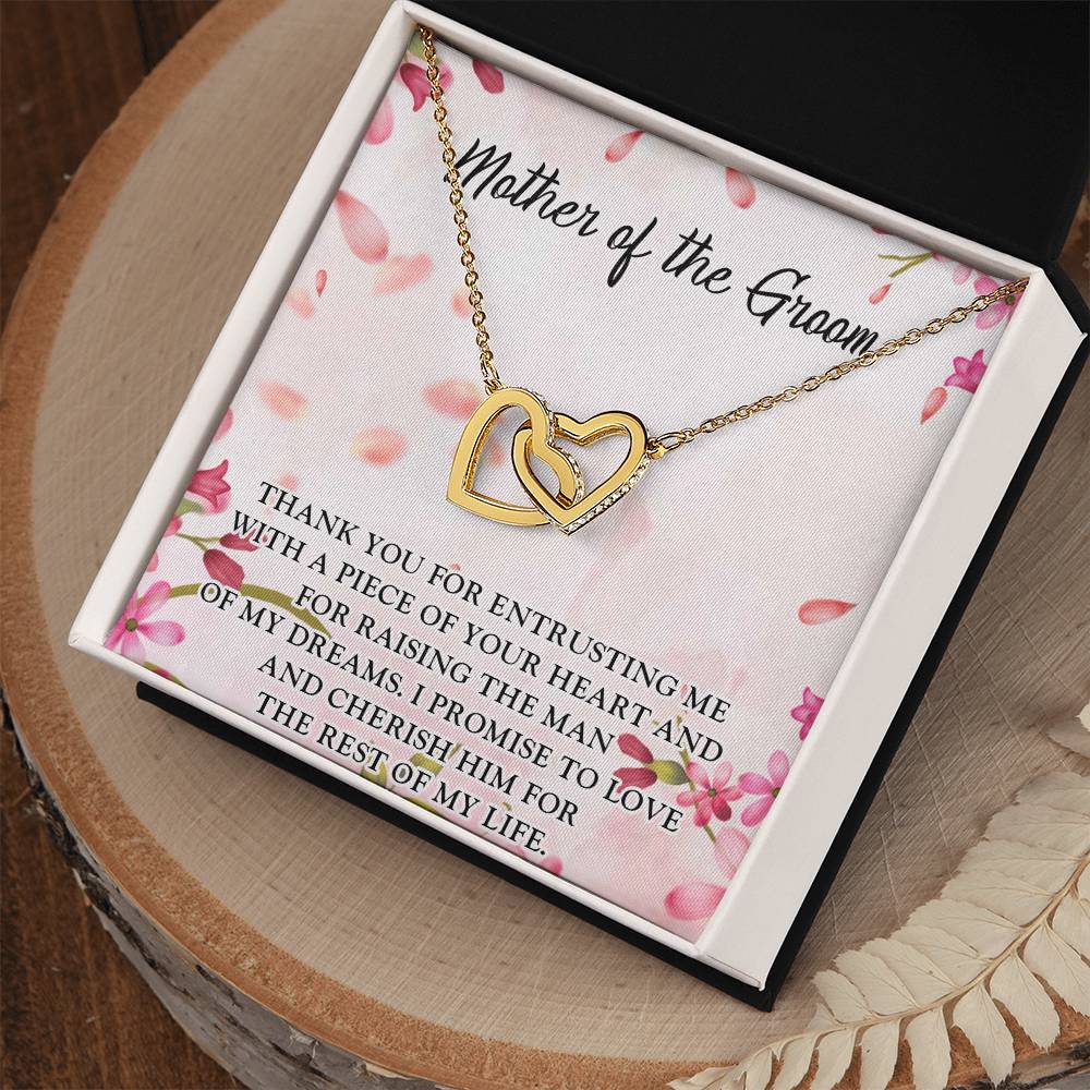 Mother In Law Wedding Gift From Bride Mother In Law Birthday Gifts Mother In Law Wedding Day Gifts Mother Of The Groom Hearts Necklace Interlocking Hearts Necklace