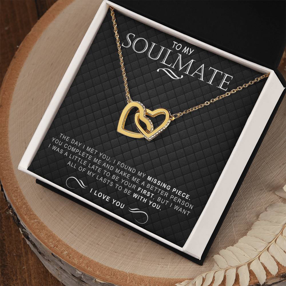 To My Soulmate Necklace Necklace For Soulmate Interlocking Hearts Necklace