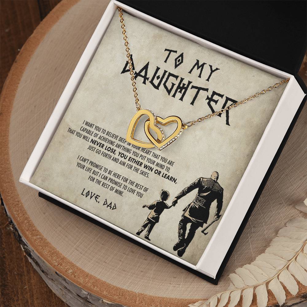 To My Daughter Two Hearts Interlocking Hearts Necklace