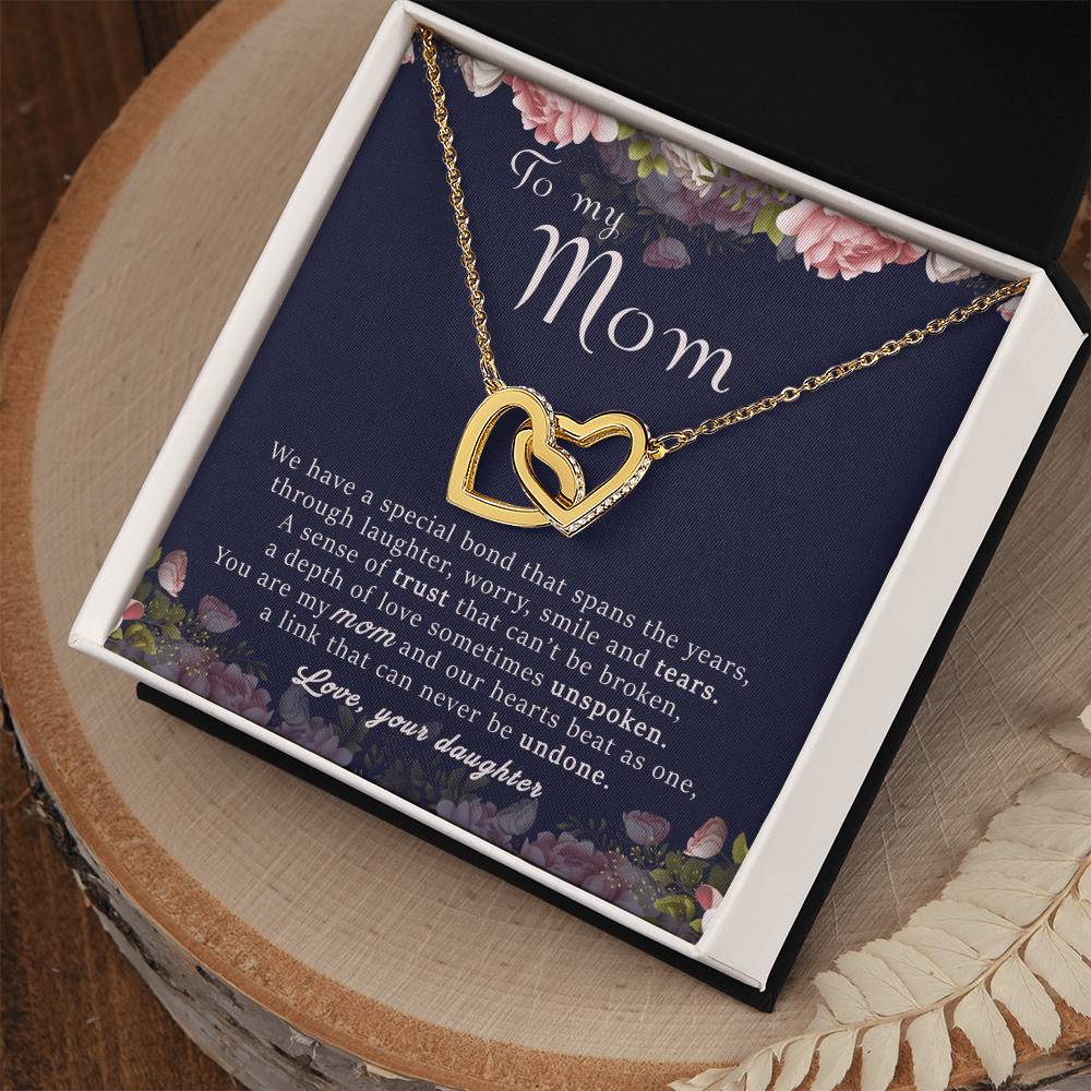 To My Mom Gift For Mother'S Day Interlocking Hearts Necklace