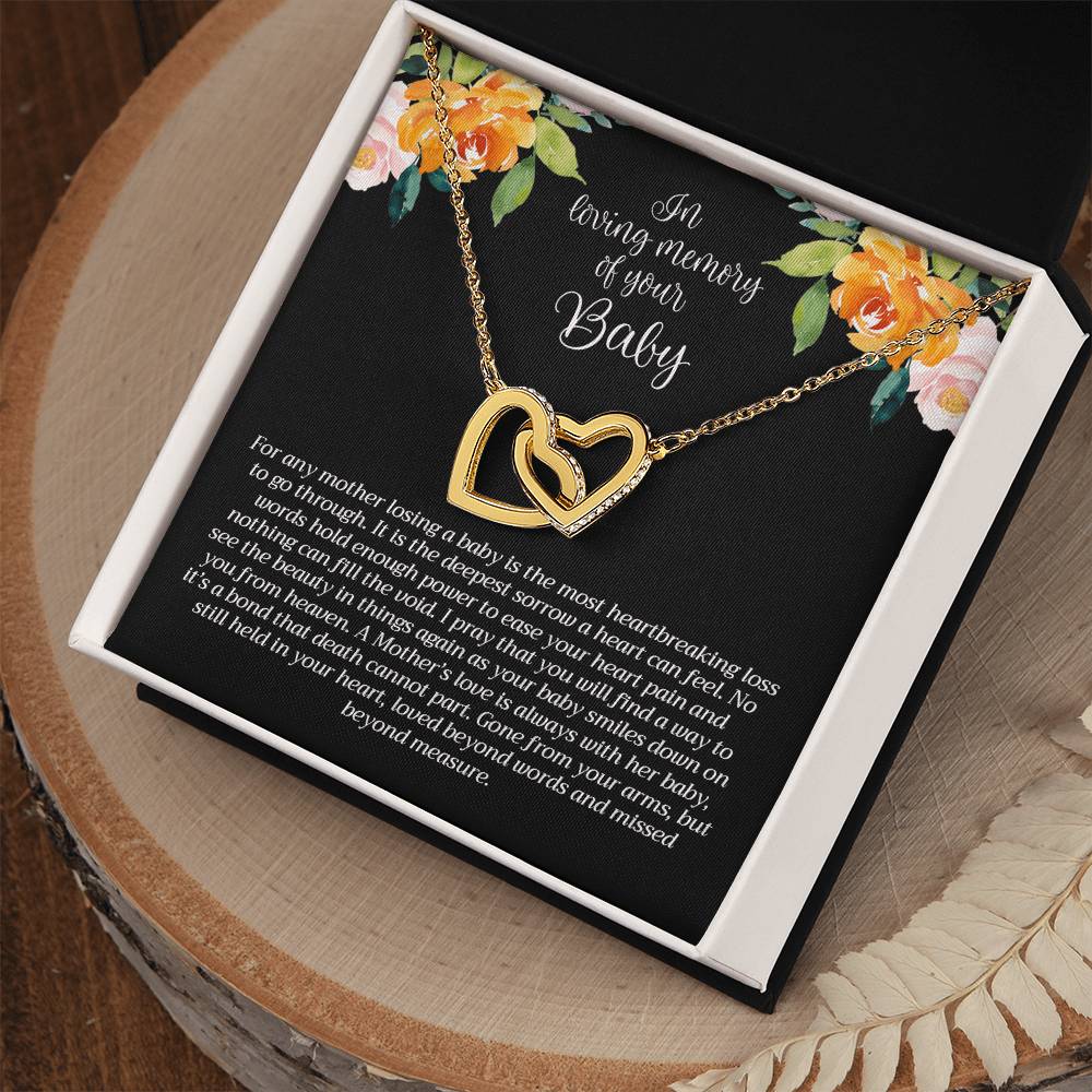 In Loving Memory Baby Necklace Interlocking Hearts Necklace
