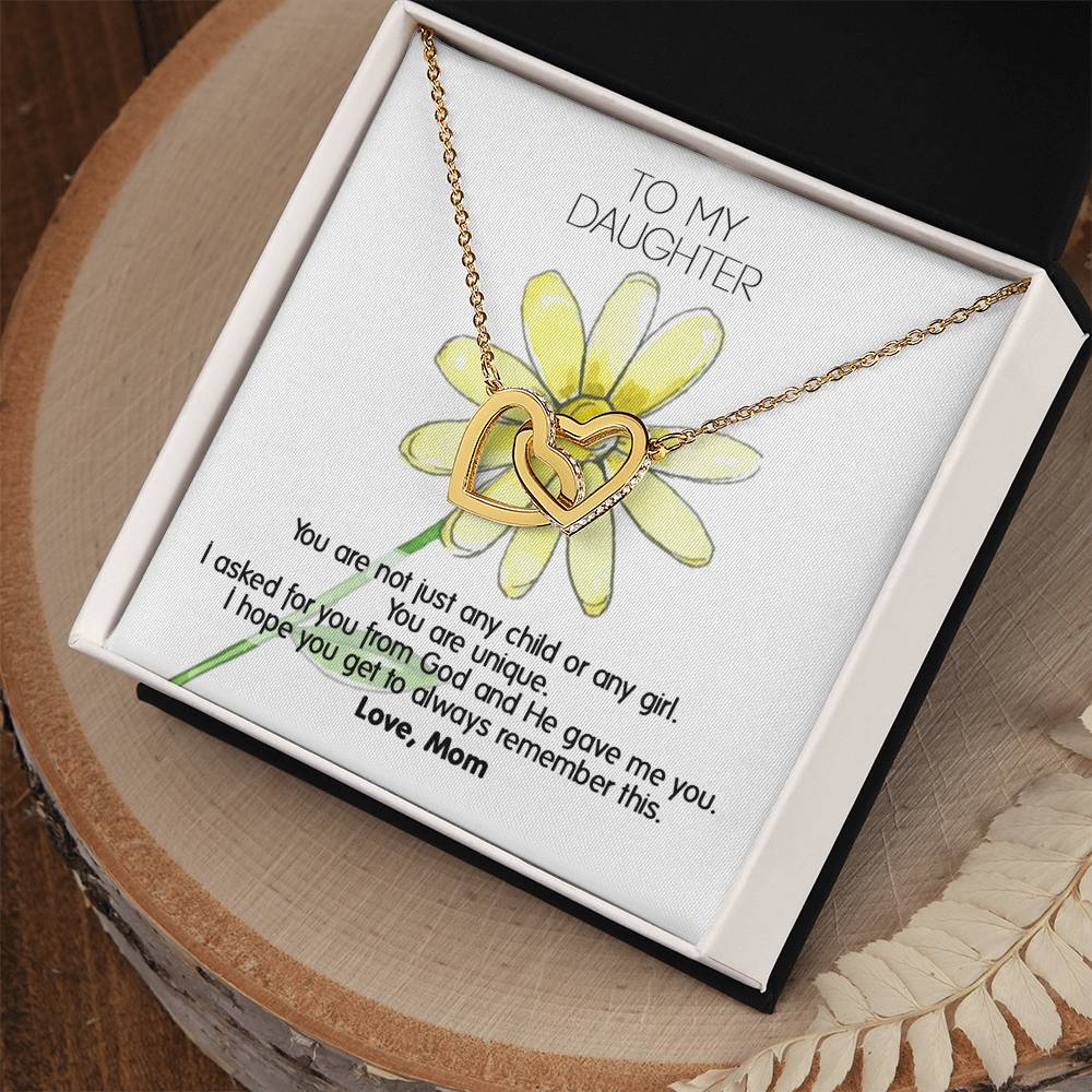 God Gave Me You My Daughter - Unique Gift Necklace Interlocking Hearts Necklace