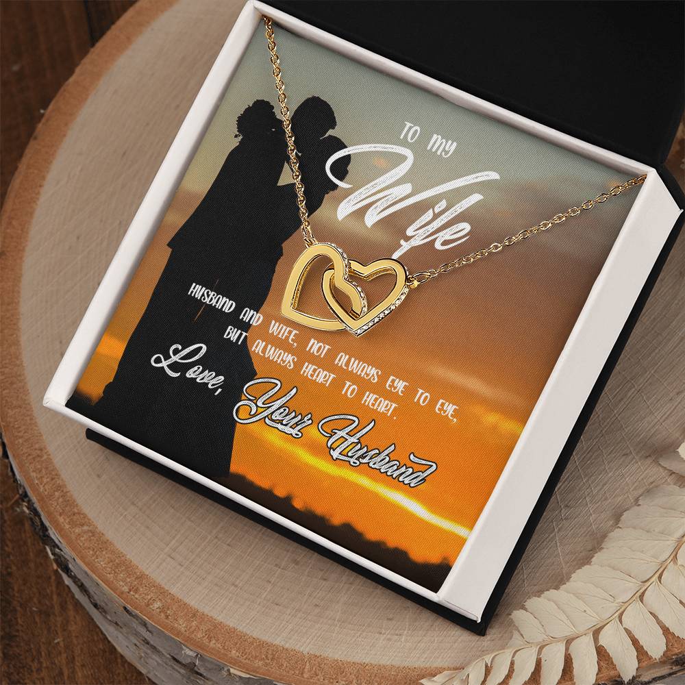 To My Wife- Always Heart To Heart Necklace Interlocking Hearts Necklace