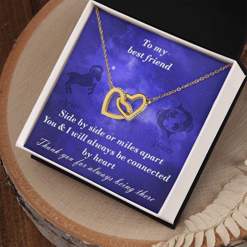 Aries To Pisces Best Friend Interlocked Hearts Necklace Interlocking Hearts Necklace