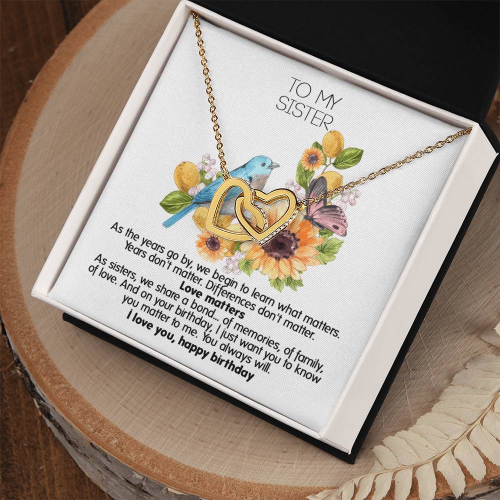 Give This Two Hearts Necklace For Your Sister'S Birthday ! Interlocking Hearts Necklace