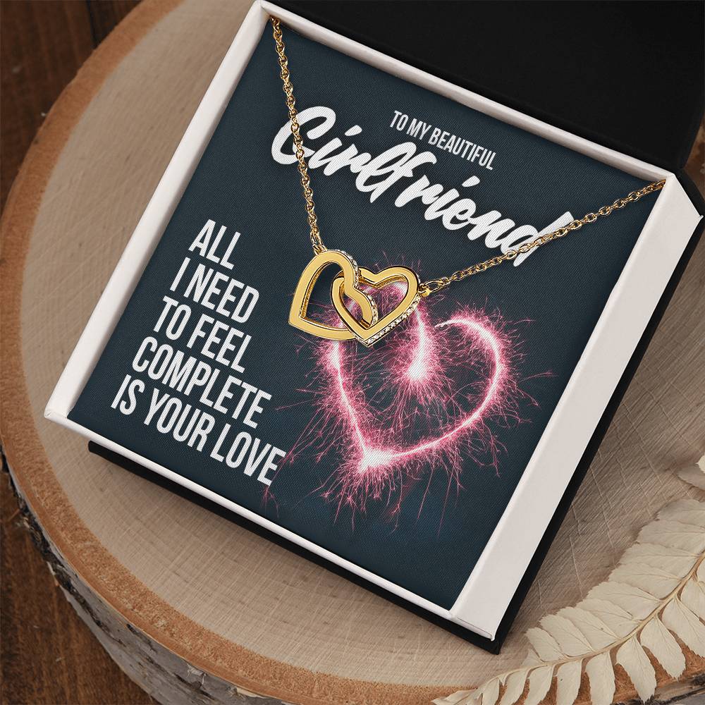 Two Hearts Necklace - Gorgeous Gift For Girlfriend Interlocking Hearts Necklace