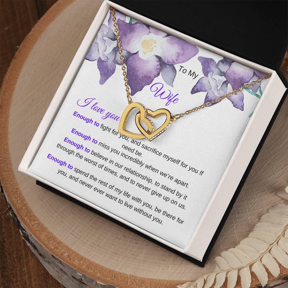 I Love You Enough Necklace Interlocking Hearts Necklace