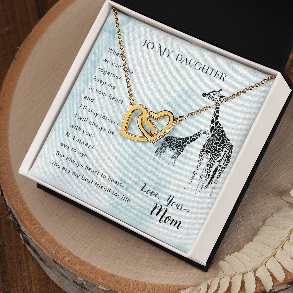 To My Daughter From Mom Interlocking Hearts Necklace Mother To Daughter Gift Birthday Gift To Daughter From Mom Daughter Necklace