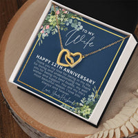 12 Year Anniversary Gift Ideas 12Th Anniversary Gift For Her 12 Year Wedding Anniversary Gift For Wife 12Th Anniversary Gifts Interlocking Hearts Necklace