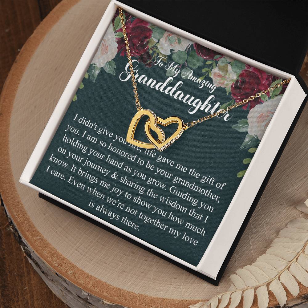 To My Granddaughter Gift From Grandmother Grandma And Granddaughter Necklace Granddaughter Birthday Gift Interlocking Hearts Necklace