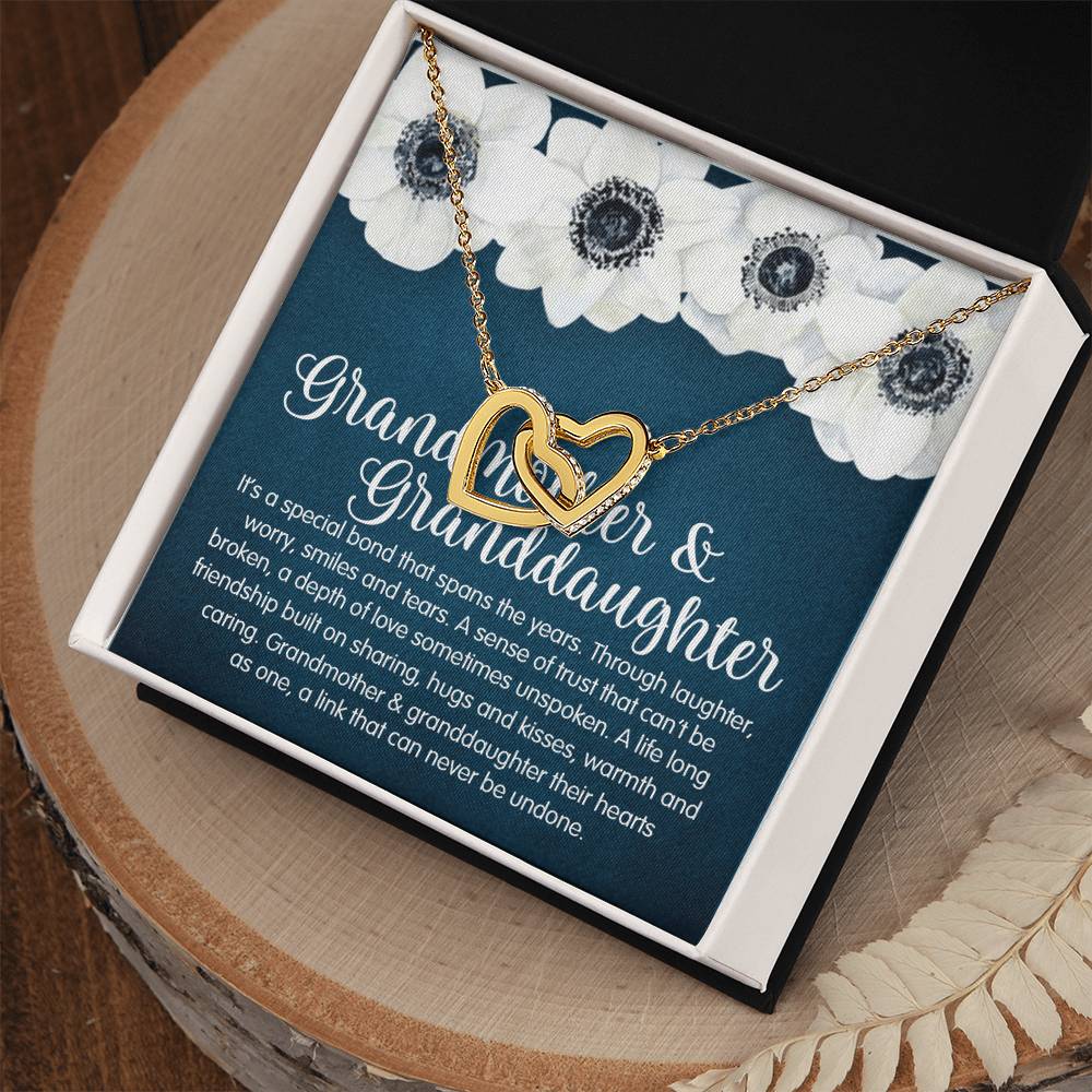 Granddaughter & Grandmother Love Interlocking Heart Necklace Interlocking Hearts Necklace