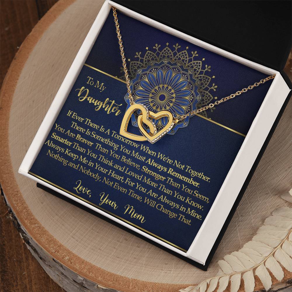 To My Daughter - Interlocked Hearts Necklace Interlocking Hearts Necklace