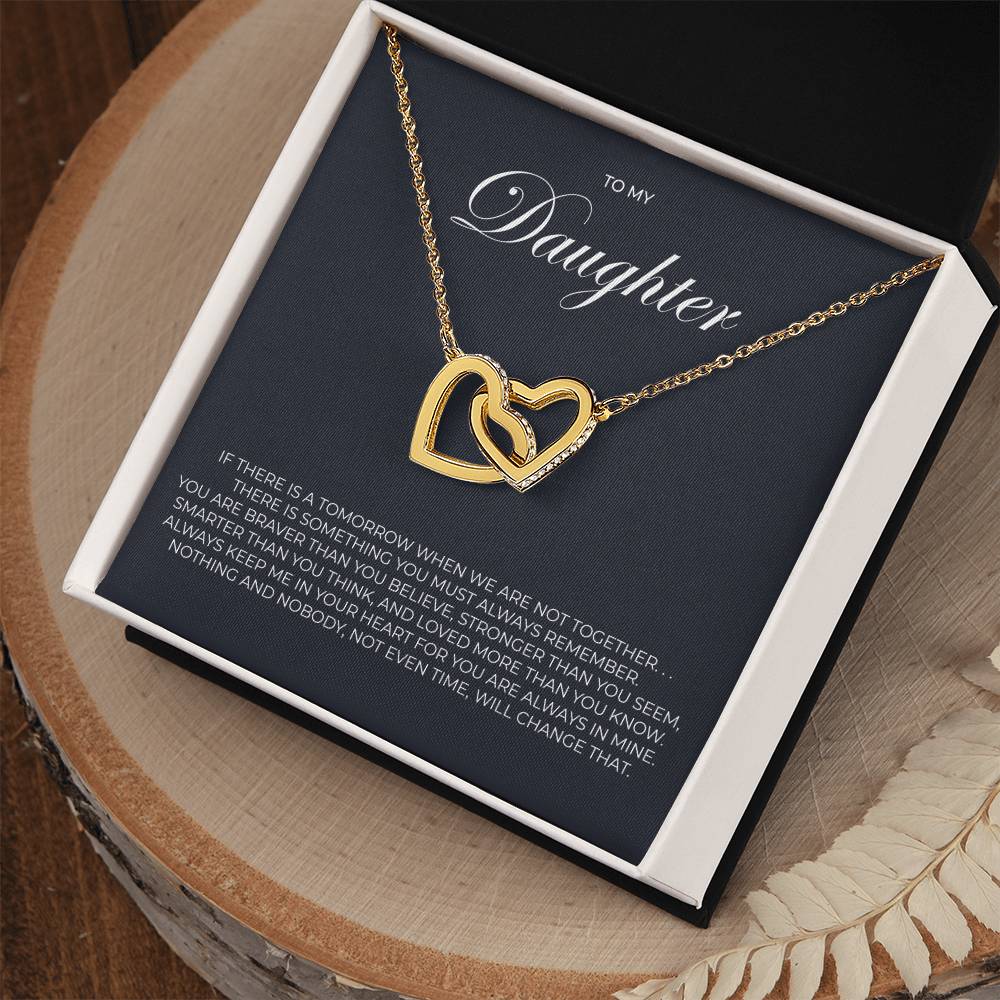 To My Daughter - Tomorrow - Necklace Interlocking Hearts Necklace