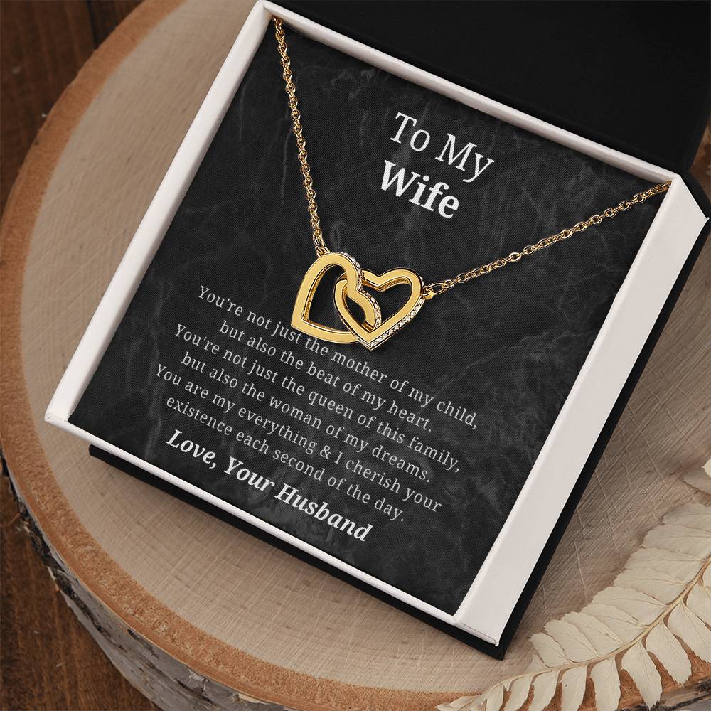 To My Wife Mother Of My Child Interlocked Hearts Necklace Interlocking Hearts Necklace
