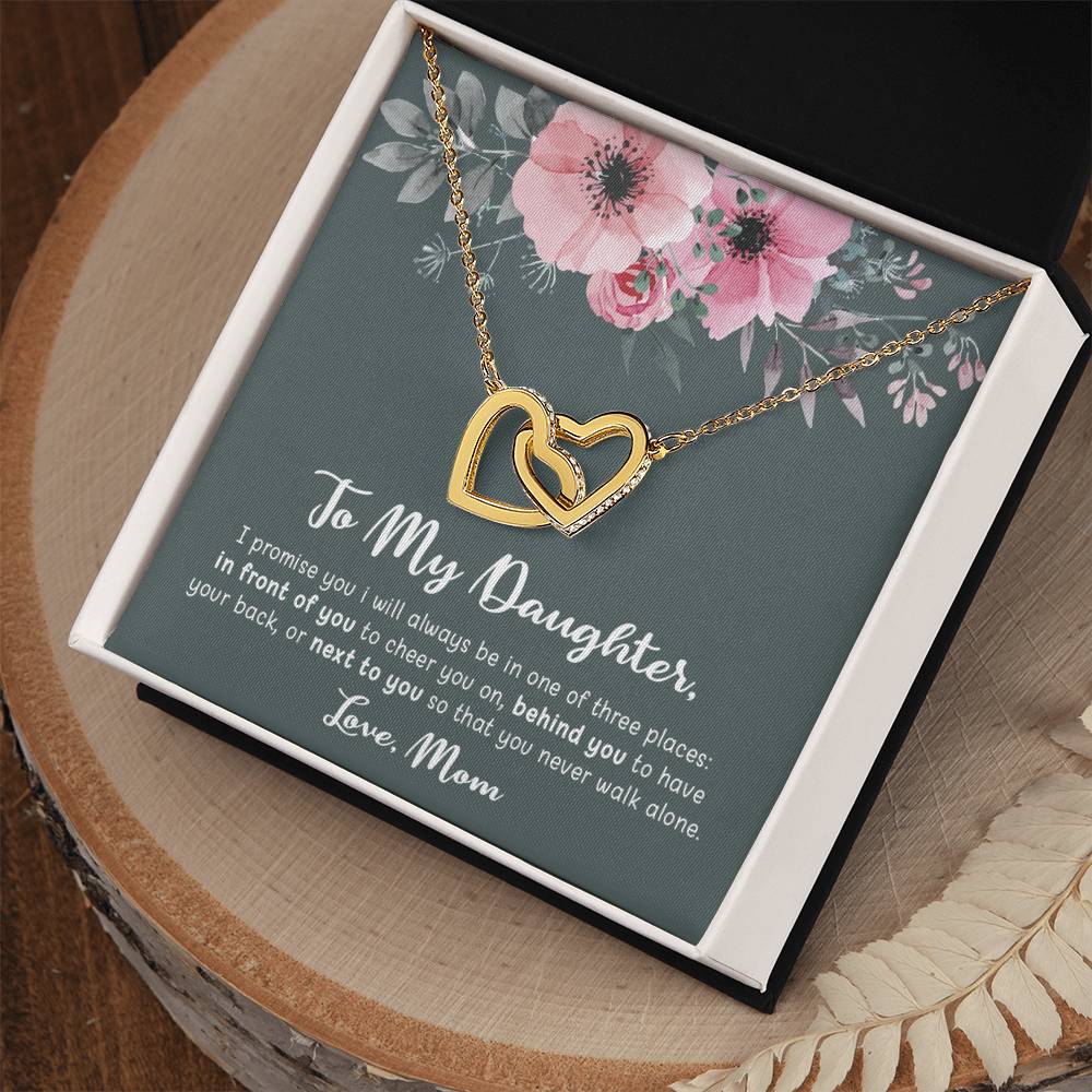 To My Daughter - I Promise You - Necklace Interlocking Hearts Necklace