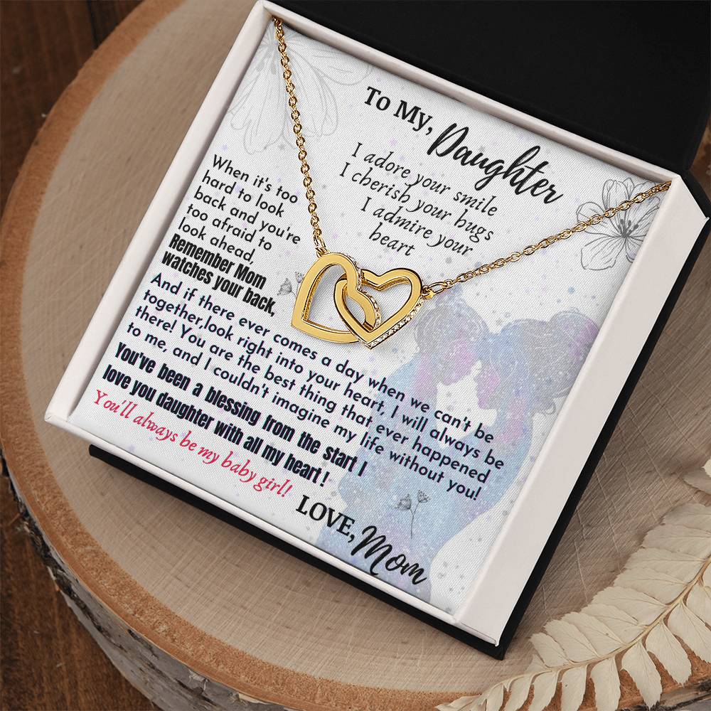 To My Daughter- Interlocking Hearts Necklace