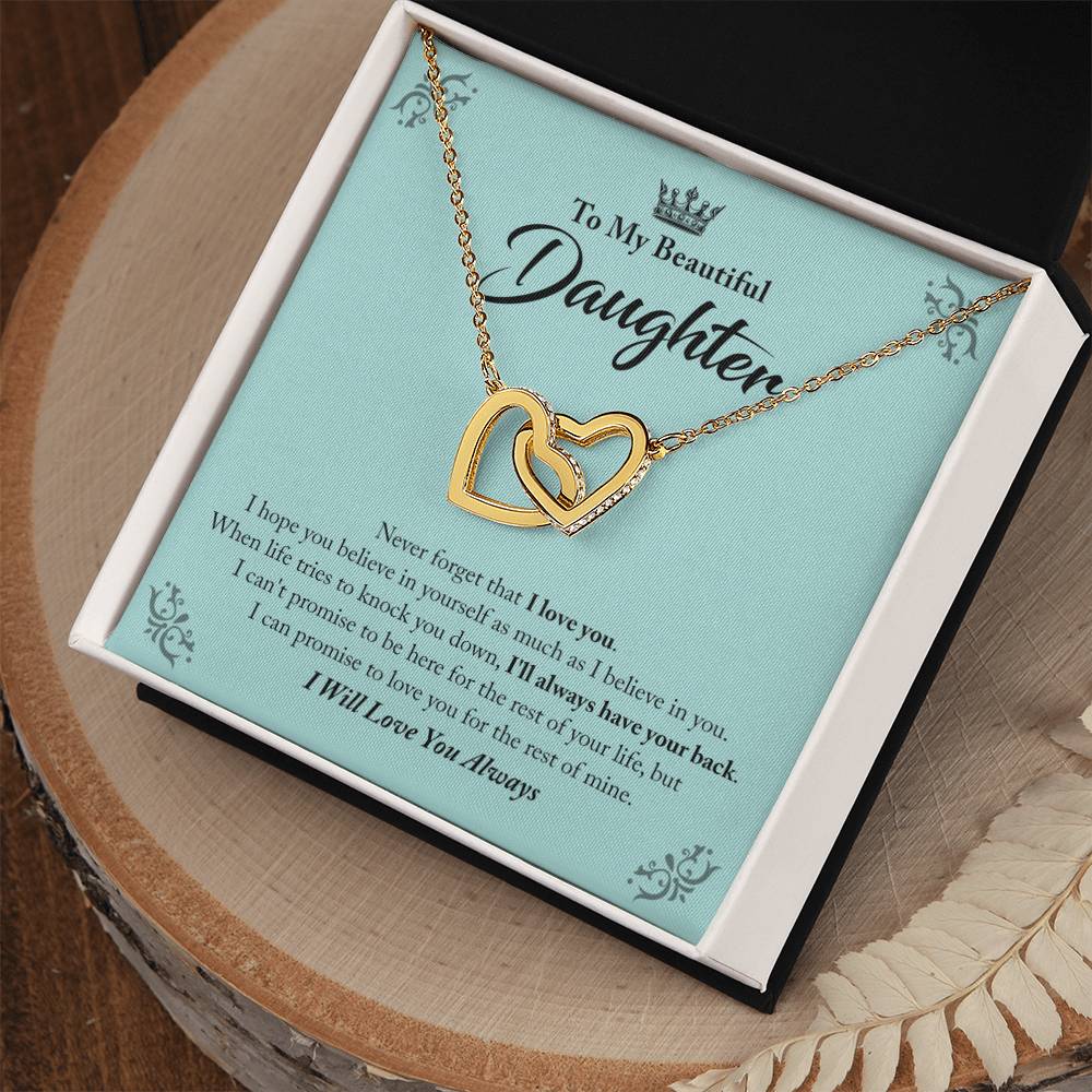 My Beautiful Daughter - I'Ll Always Have Your Back Interlocking Hearts Necklace