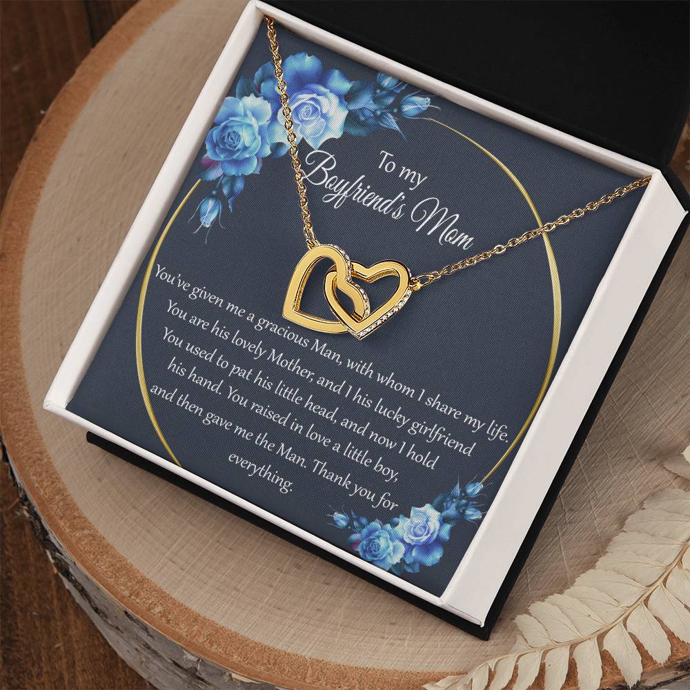 To My Boyfriends Mom Interlocking Hearts Necklace
