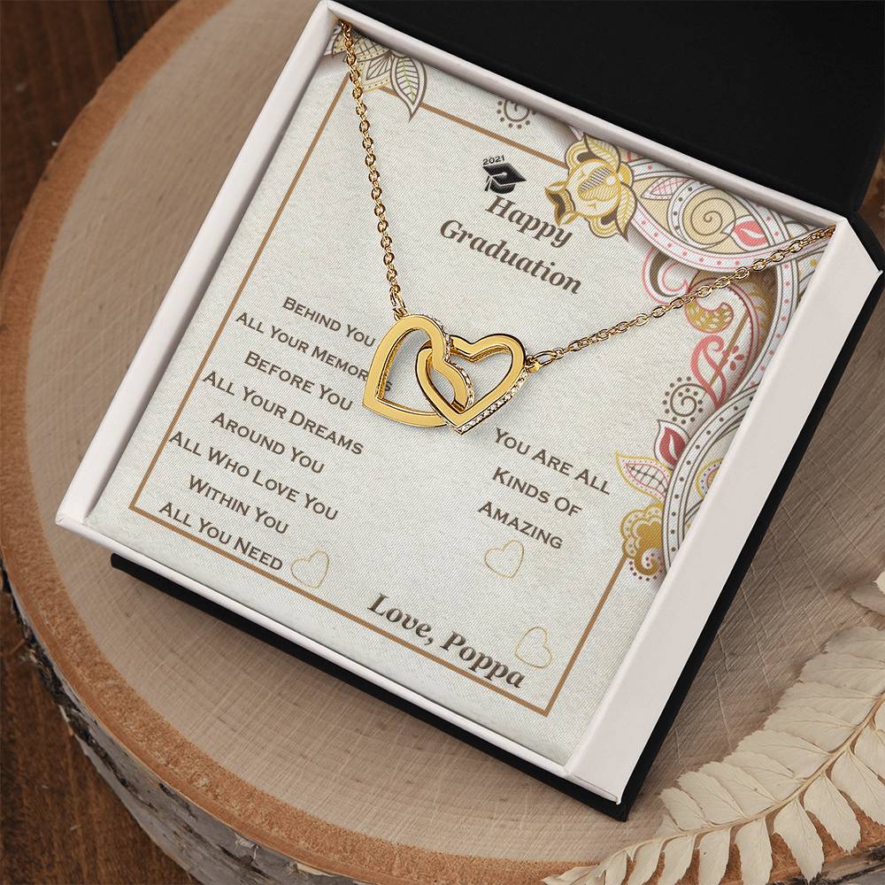 Interlocking Heart Necklace For Granddaughter Graduation Perfect Gift Interlocking Hearts Necklace
