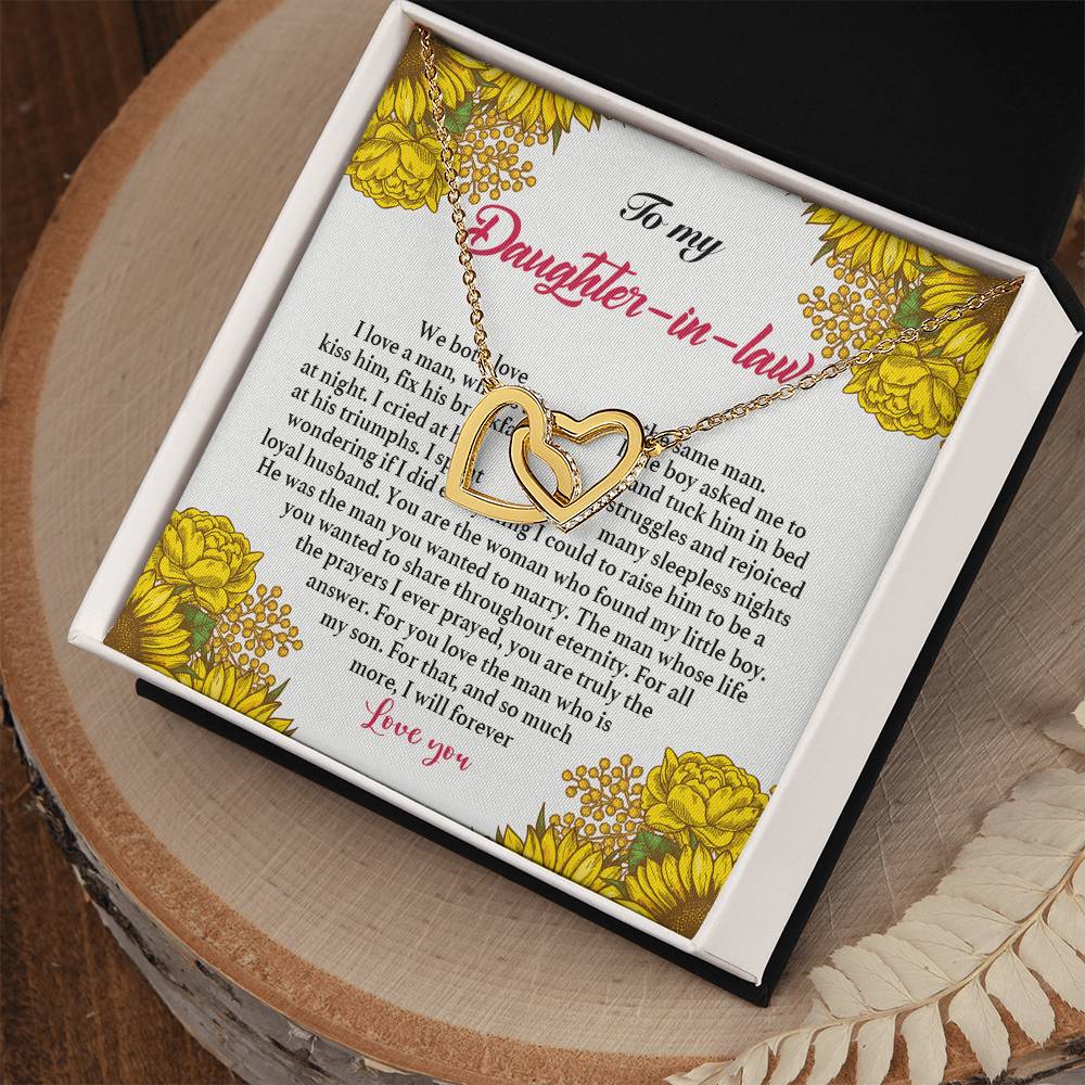 To My Daughter In Law Interlocking Hearts Necklace