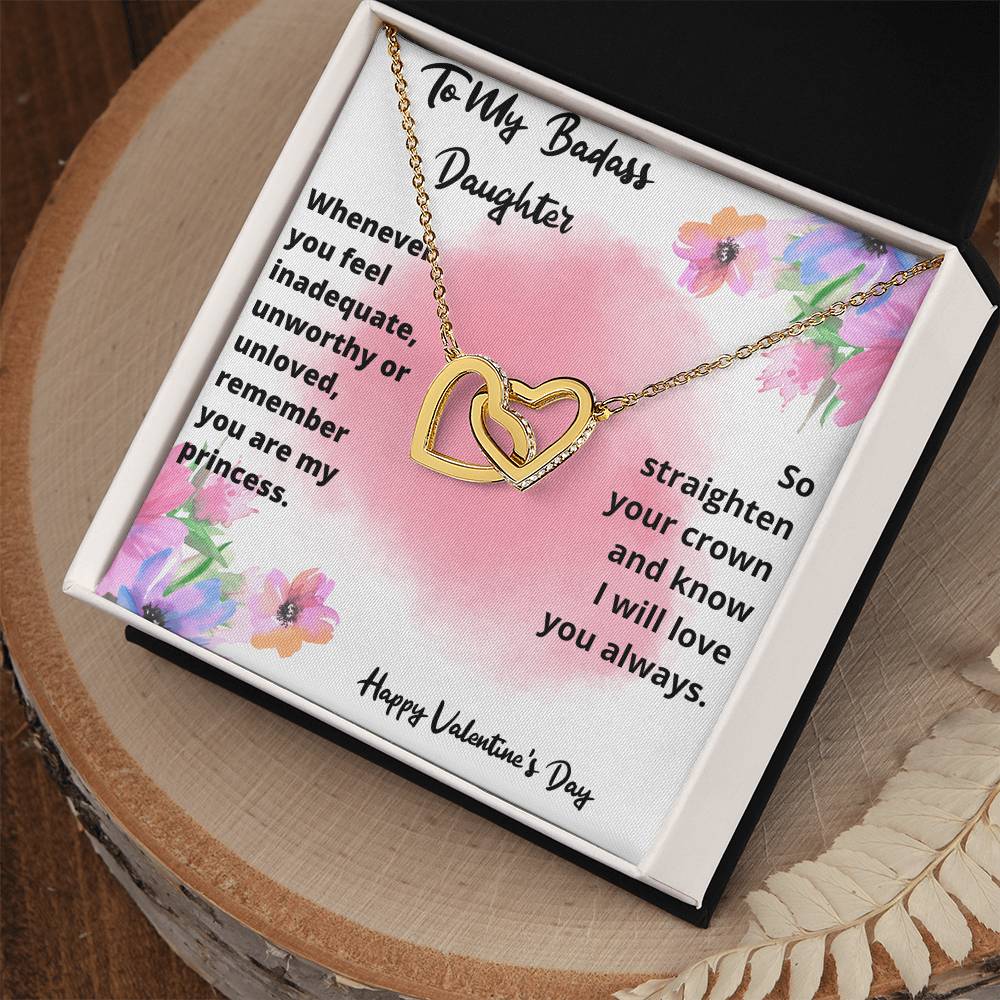 Valentine'S Day Necklace Gift For Daughter Interlocking Hearts Necklace
