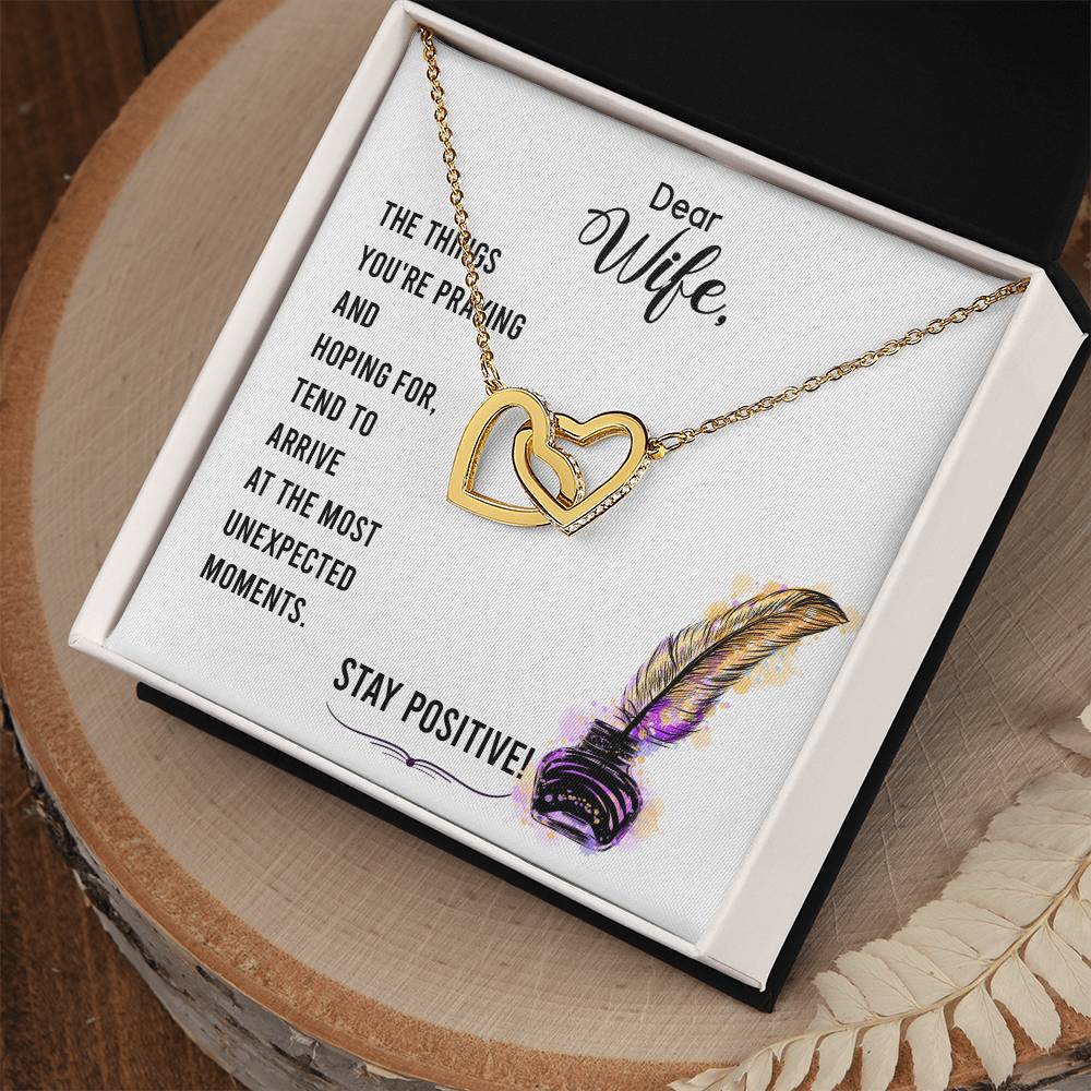 Dear Wife - The Things You'Re Praying And Hoping For - Interlocking Heart Necklace Interlocking Hearts Necklace
