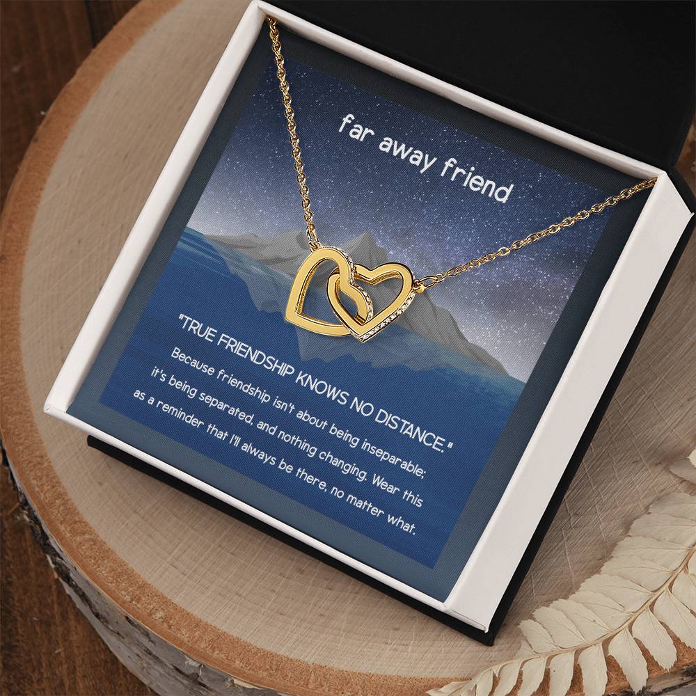 To My Friend Birthday Gift Anniversary Necklace Best Friend Present Love Message Interlocking Hearts Necklace