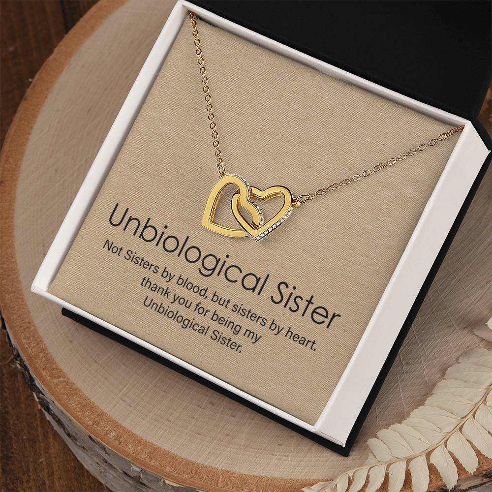 Unbiological Sister Gift Best Friend Necklace Big Little Sorority Soul Sister Bridesmaid Gift Interlocking Hearts Necklace