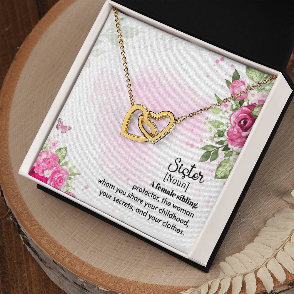 A Female Sibling - Interlocking Hearts Necklace