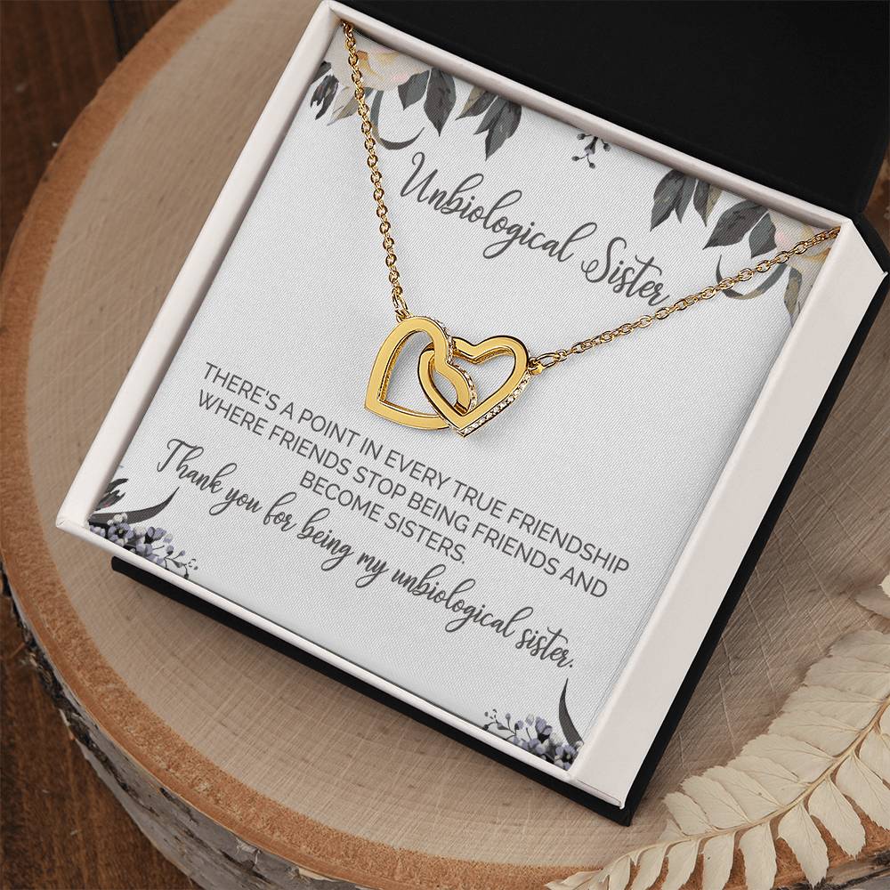 Unbiological Sister Necklace Soul Sister Sorority Sister Sister In Law Necklace Interlocking Hearts Necklace