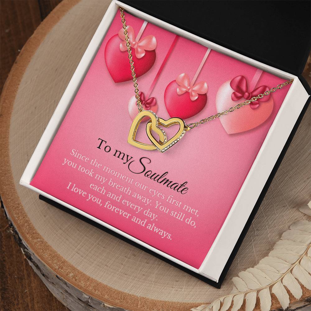 To My Soulmate - Interlocking Heart Necklace Interlocking Hearts Necklace