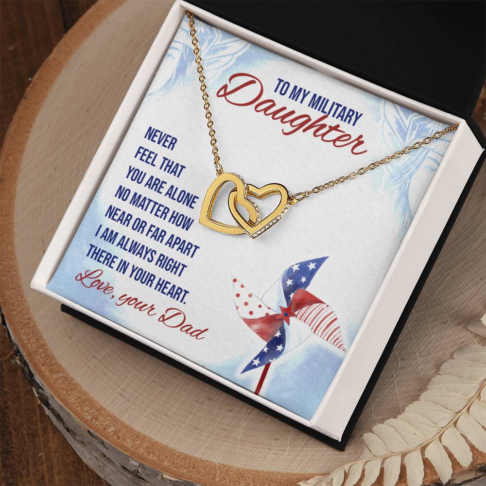 To My Daughter From Dad Interlocking Hearts Necklace Father To Daughter Gift Birthday Gift To Daughter From Dad Daughter Necklace