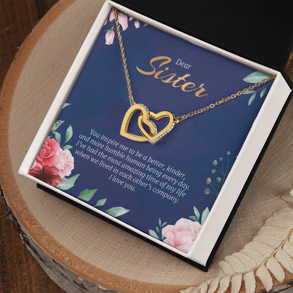 Interlocking Hearts Necklace For Sister
