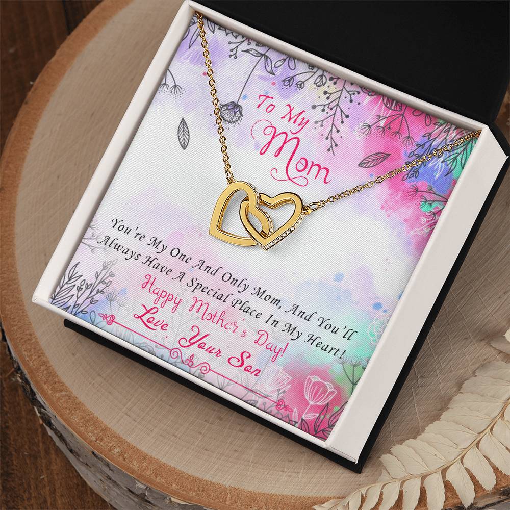 To My Beautiful Mom Necklace Mothersday Gift From Daughter Mom Gift From Son Mom Necklace Mom Birthday Gift Mother'S Day Necklace Interlocking Hearts Necklace