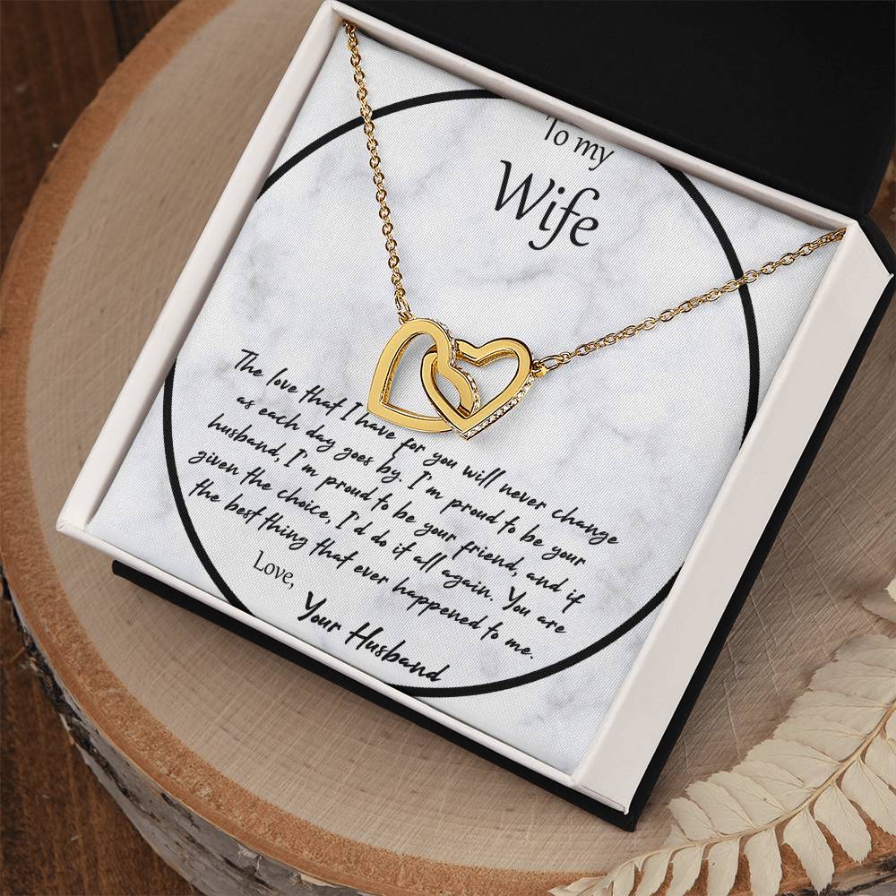 To My Wife The Love That I Have For You - White Interlocking Hearts Necklace