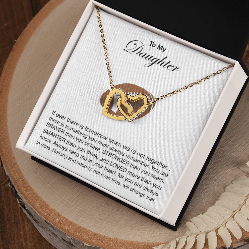 To My Daughter - If There Is Tomorrow Interlocking Hearts Necklace